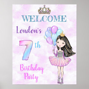Poster Menina de 7 anos de idade Princesa Lavanda Turques