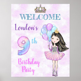 Poster Menina de 9 anos de idade Princesa Lavanda Turques