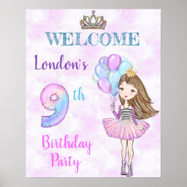 Poster Menina de 9 anos de idade Princesa Lavanda Turques