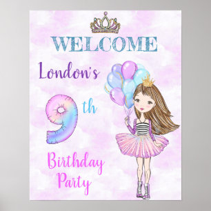 Poster Menina de 9 anos de idade Princesa Lavanda Turques