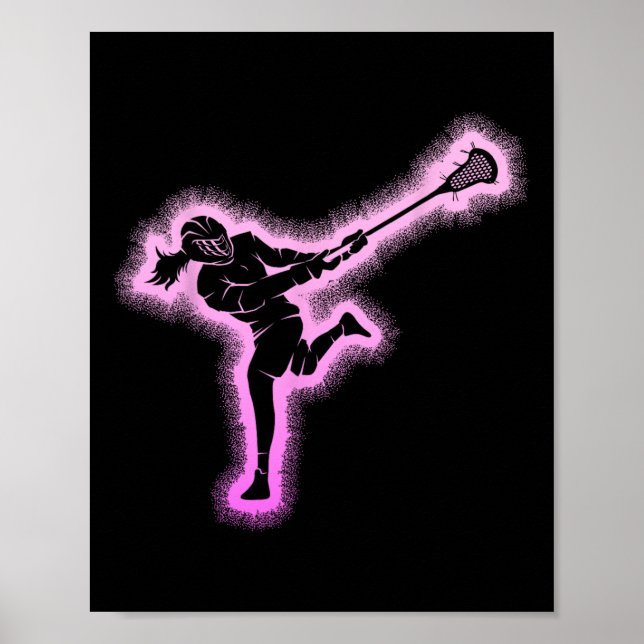 Poster Menina de acrosse Meninas Crianças Jovens (Frente)