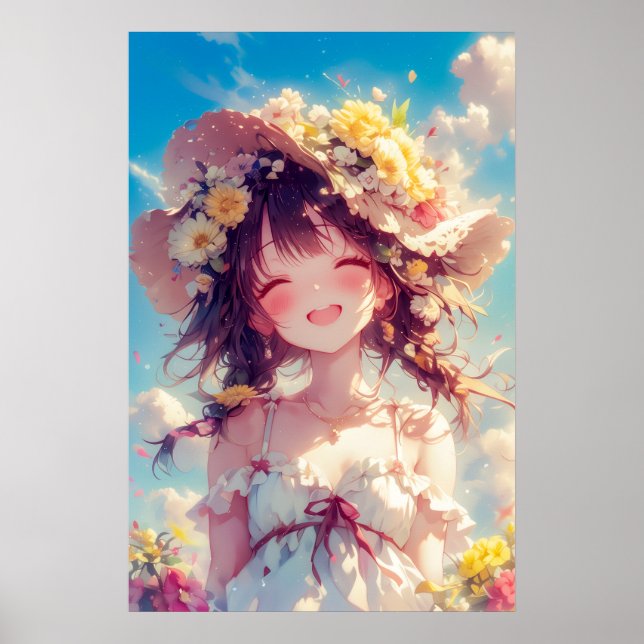 Poster Menina de animação Kawaii (Frente)