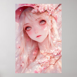 Poster Menina de animação Kawaii
