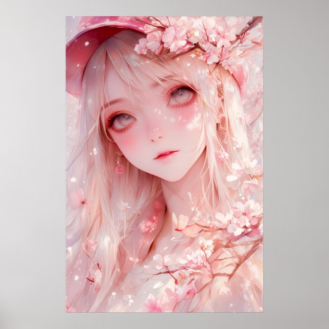 Poster Menina de animação Kawaii (Frente)