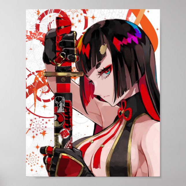 Poster Menina de animação Samurai (Frente)