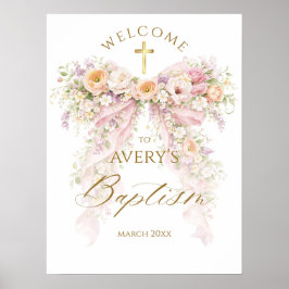 Poster Menina de Arco Floral Bloom Batismo