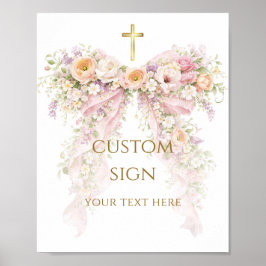 Poster Menina de Arco Floral Bloom Batismo