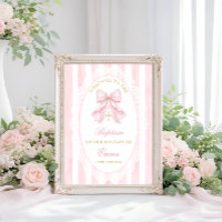 Menina de Arco Rosa Elegante Bem-vinda ao Batismo