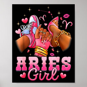 Poster menina de Áries rainha de aniversário mulheres men