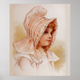 Poster Menina de Bonnet Rosa