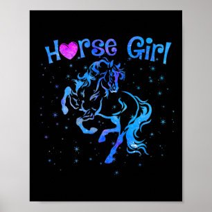 Poster Menina de Cavalo Adorava Horseback Andando Criança