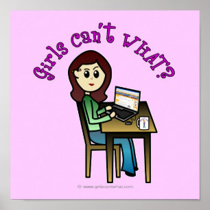 Pôster Menina de Computador Leve