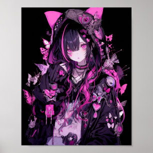 Poster Menina de Gótico de Anime Bonita