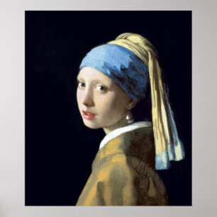 Poster Menina de Johannes Vermeer com um brinco da pérol
