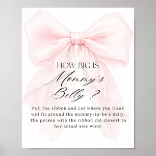 Poster Menina de Laço Rosa Chá de Bebê Moderno Jogo