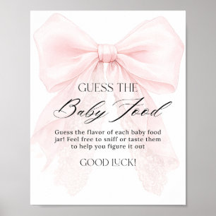 Poster Menina de Laço Rosa Chuteira Moderno Baby Shower A