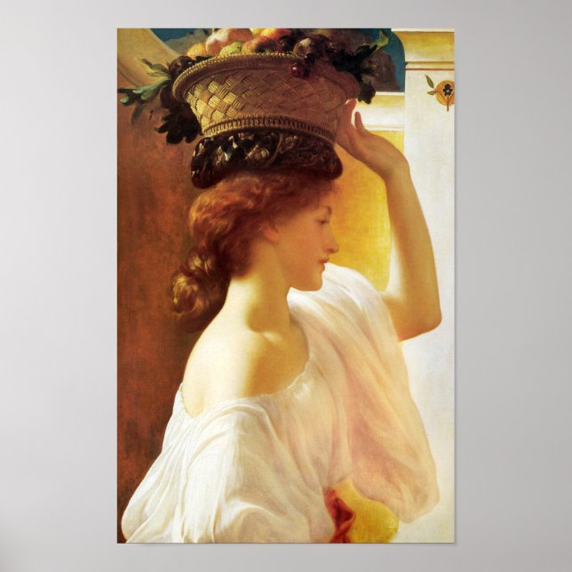 Poster Menina de Leighton com uma fruta CC0673 da cesta (Frente)