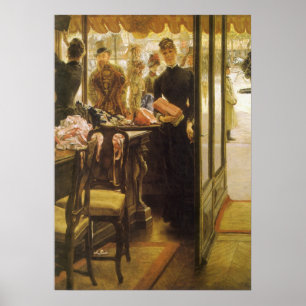 Pôster Menina de loja por Tissot, belas artes do