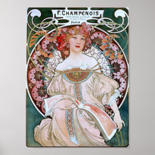 Poster Menina de Paris na luz - vestido cor-de-rosa