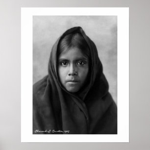 Pôster Menina de Qahatika por Edward S. Curtis 16 x 20