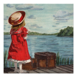 Pôster Menina de vermelho