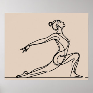 Poster Menina de Yoga Minimalista - Arte em Linha
