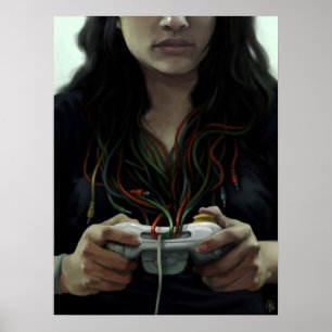 Pôster Menina do Gamer (poster/impressão)