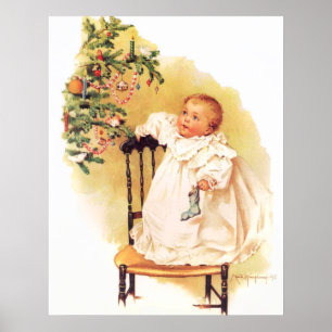 Pôster Menina do Natal de Maud Humphrey pouca