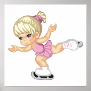 Pôster Menina do patinagem no gelo