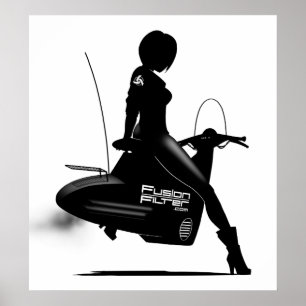 Poster Menina do patinete