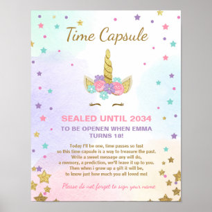 Pôster Menina do rosa da cápsula do tempo do guestbook d