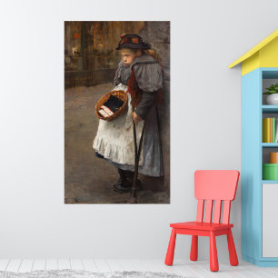Poster Menina dos Palitos Pobres Mercados Desabilitados n