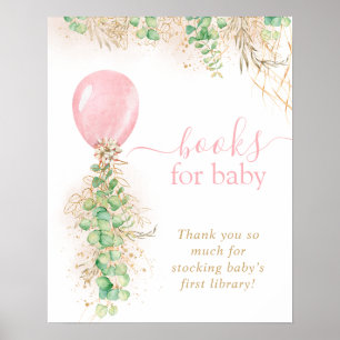 Poster Menina Dourada Eucalyptus Balloon Livros Para Bebê