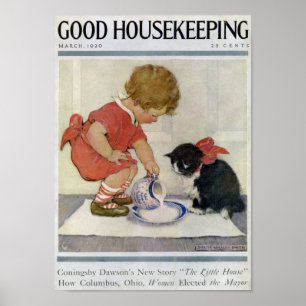 Pôster Menina e gatinho, Jessie Willcox Smith