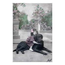 Pôster Menina e seu Cachorro