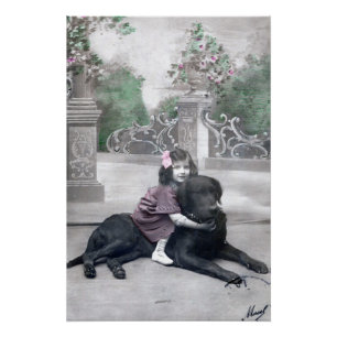 Pôster Menina e seu Cachorro