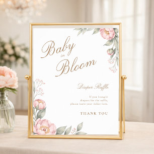 Poster Menina Em Flor Revelação Chuvinha de Fraldas Baby