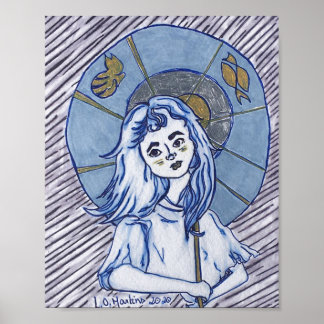 Poster Menina em Parasol