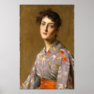 Pôster Menina em um traje japonês