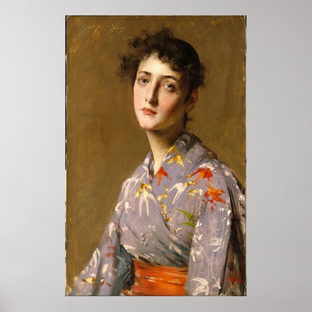 Pôster Menina em um traje japonês (Frente)