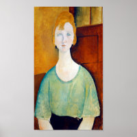 Menina em uma blusa verde, Modigliani