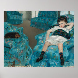 Poster Menina em uma cadeira azul (por Mary Cassatt)