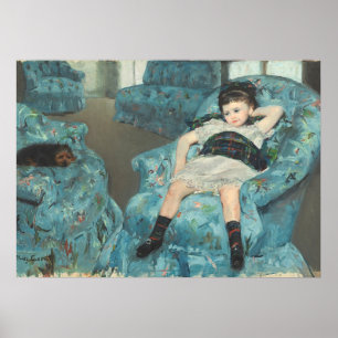 Pôster Menina em uma poltrona azul, 1878 (oi