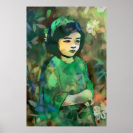 Poster Menina em vestida verde