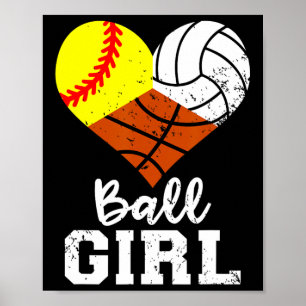 Poster Menina engraçada softll vôlei Sketll menina