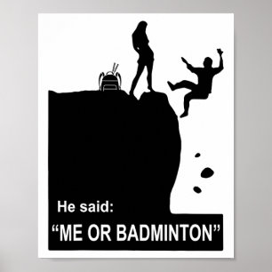 Poster Menina Escolhe Badminton Em Vez De Menino