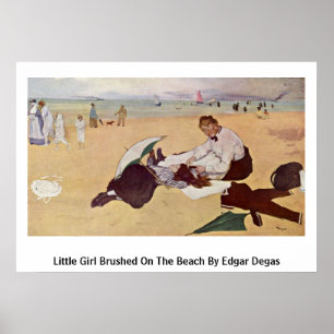 Pôster Menina escovada na praia por Edgar Degas