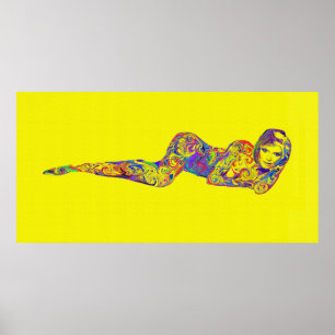 Poster menina espiral psíquica amarela