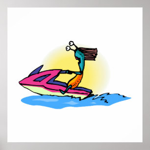 Pôster Menina estrangeira em JetSki