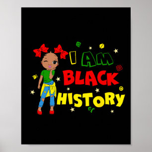 Poster Menina Eu Sou Mês da História Negra Criança Africa